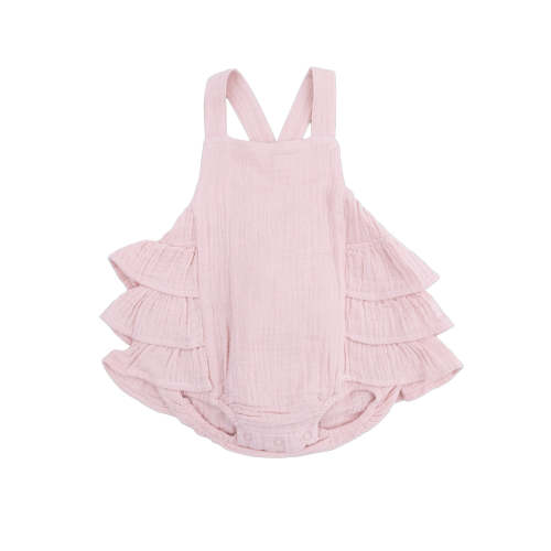 Ruffle Sunsuit, Lotus Pink