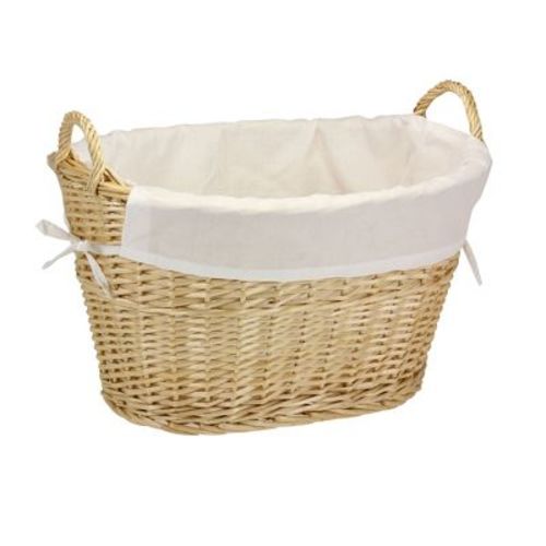 Wicker Laundry Basket with Handles, Handwoven Willow, Removable and Washable Liner, Great for Carrying Laundry or Storing Linens