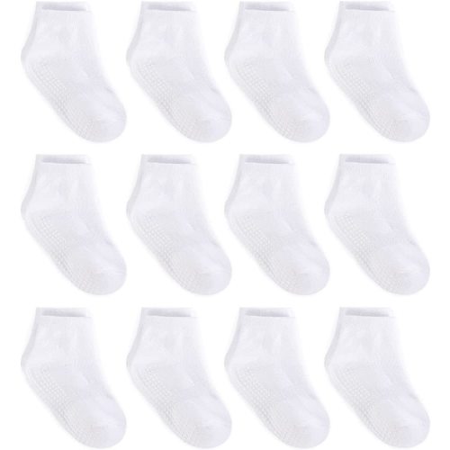 ZAPLES Baby Non Slip Grip Ankle Socks with Anti Skid Grippers Boys Girls Low Cut for Infants Toddlers Kids