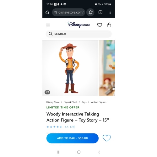 Woody Interactive Talking Action Figure – Toy Story – 15'' | Disney Store