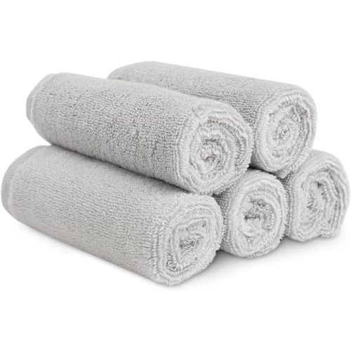 Natemia Organic Baby Washcloths (5 Pack, 12” x 12”) – 100% Organic Cotton – Ultra-Soft Baby Towels for Sensitive Skin – Newborn, Boys & Girls – Bathtime Wash Cloths, Baby Registry Must-Have (Blue)