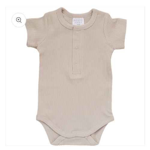 Oatmeal Organic Cotton Ribbed Snap Bodysuit – Mebie Baby