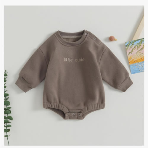 VISGOGO Newborn Infant Baby Boy Girls Oversized Romper Little Dude Sweater Onesie Coming Home Outfit Neutral Clothes