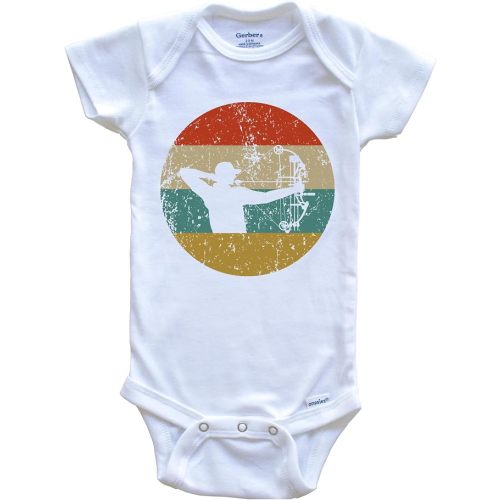 Bow Hunting Vintage Retro Archery Circle Icon One Piece Baby Bodysuit