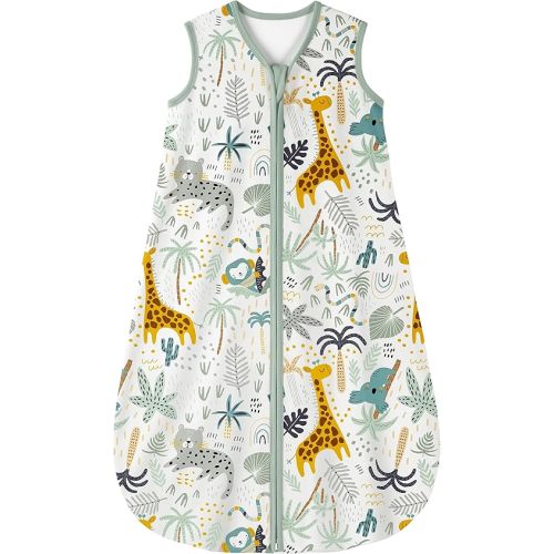 Yoofoss Baby Sleep Sack 6-12 Months 0.5 TOG Baby Wearable Blanket, 100% Cotton Infant Toddler Sleeping Sack 2-Way Zipper Lightweight Sleep Sack, Giraffe