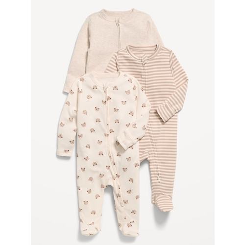 2-Way-Zip Sleep & Play Footed One-Piece 3-Pack for Baby