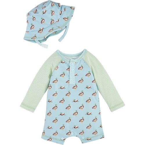 Mud Pie Children's Duck Rashguard W Hat; 0-3M