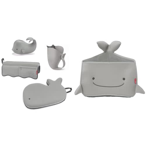 Skip Hop Moby Baby Bath 4-Piece Essentials and Toy Organizer Set, Grey