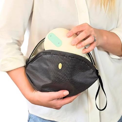 Wearable Breast Pump Bag - Fits Elvie, Willow, Momcozy and All Others - Black Small Pump Bag with Wrist Strap – Hands-Free Pump Carrying Case and Storage for Travel
