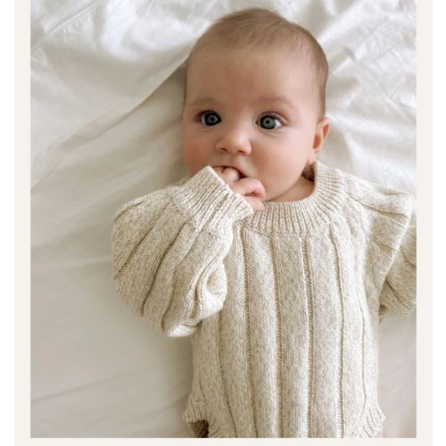 Wide Ribbed Knit Onesie ‘Oatmeal’