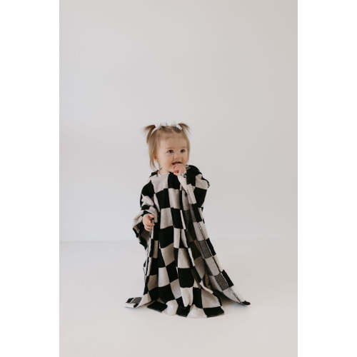 Hooded Towel | Black Checkerboard
