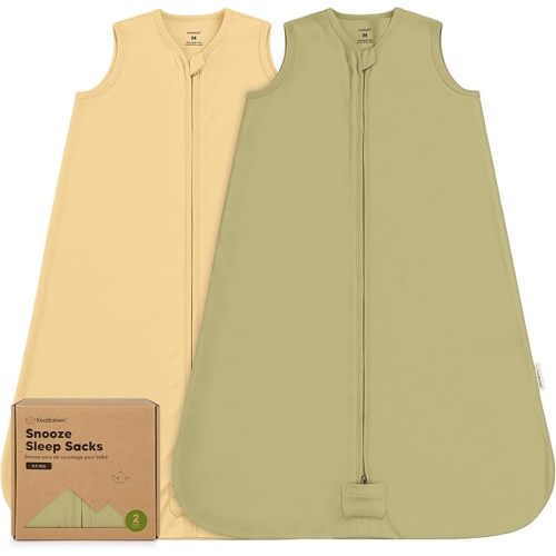 2-Pack Baby Sleep Sacks, Zipper Wearable Blanket - 0.5TOG Organic Cotton, Lightweight,Soft Cozy Toddler Sleeping Sack 6-12 months, Easy to Wear Large Newborn Transition Swaddles Sleepsacks(Avocado, M)