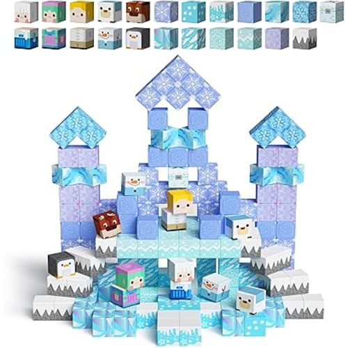 GobiDex Magnetic Blocks Magnet Building Toys, Princess Castle Toys for Girls, STEM Creative Sensory Birthday Gift for Kids Age 3+ Years Old