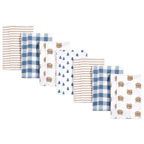 Hudson Baby Infant Boy Cotton Flannel Burp Cloths 7pk, Little Bear, One Size - Little Bear - One Size