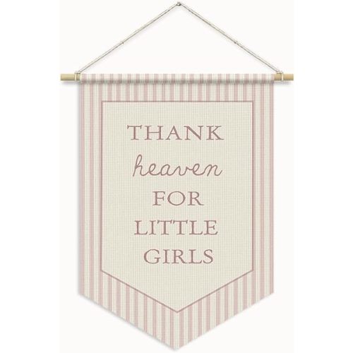 Girls Room Decor,Thank Heaven for Little Girls Wall Banner Flag