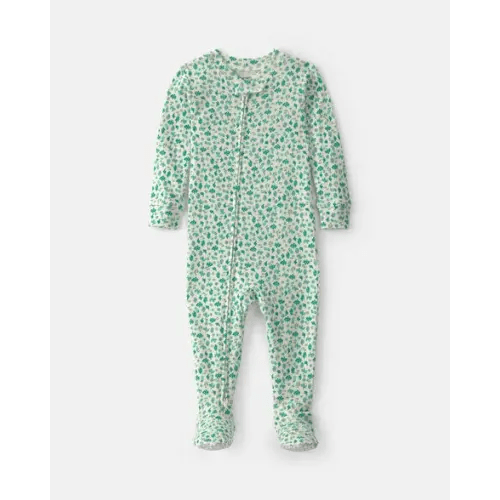 Baby Girl Sea Life 100% Cotton 1-Piece Pajama - Green | Carter's