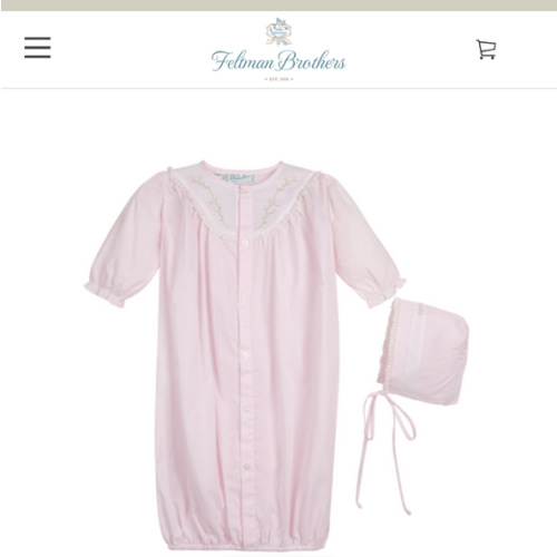 Girls Embroidered Yoke Take Me Home Gown I Feltman Brothers