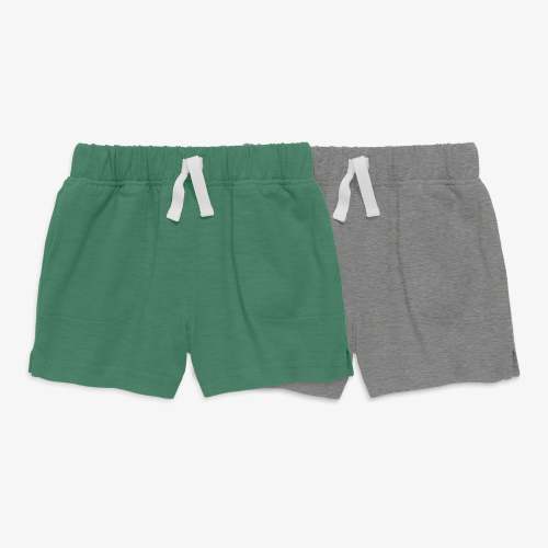 Baby play short 2-pack - Heather storm / chive / 6-12