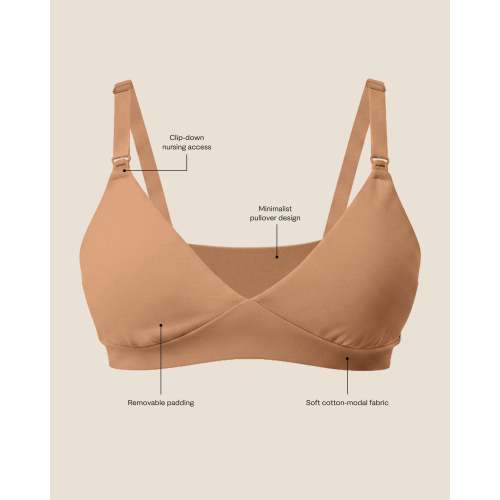 SoftStretch Cotton Maternity & Nursing Bralette | Buff - Kindred Bravely