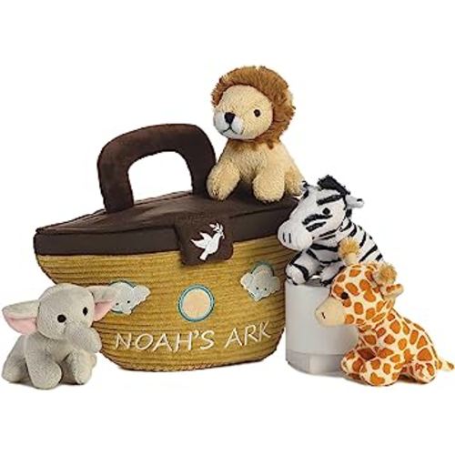 Aurora® Engaging Baby Talk™ Noah's Ark Baby Stuffed Animal - A Fun Playset for Sensory Engagement and Play - for Babies and New Parents - Multicolor 9 Inches