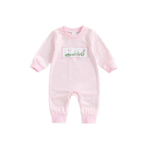 BemeyourBBs Baby Striped Sweatshirt Romper Golf Cart Crewneck Long Sleeve Jumpsuit