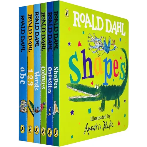Roald Dahl Early Learning Pre-School Children Collection 6 Books Board Book Collection Set(Shapes, Words, Colours, Opposites, ABC & 123)