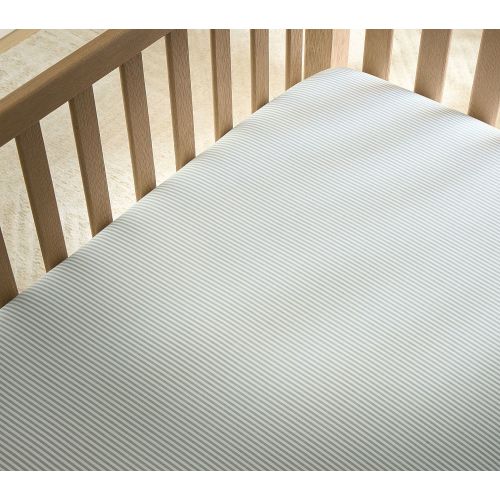 Oxford Stripe Organic Crib Fitted Sheet