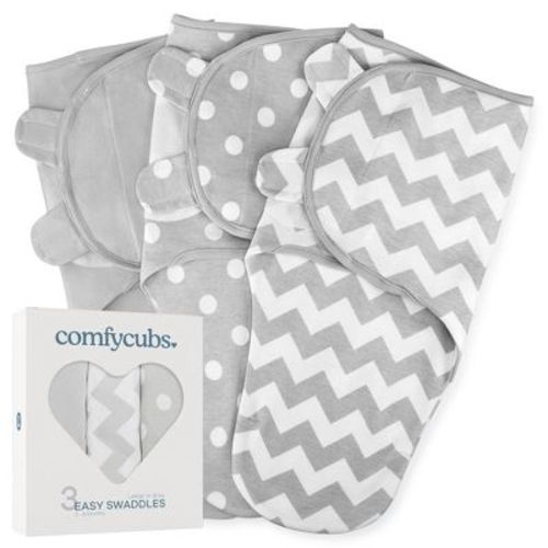 Swaddle Blankets for Baby Girl & Boy 3 Pack Sleep Sack Velcro by Comfy Cubs
