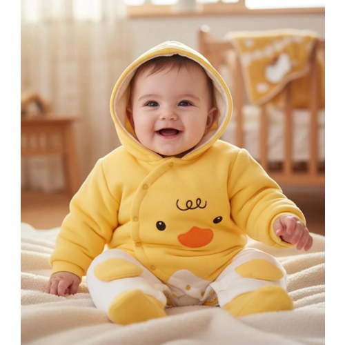 Unisex Baby Cotton Hooded Sweater Jumpsuit - Soft, Cozy, and Adorably Fun