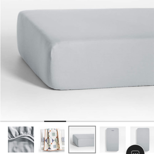 Supersoft Mist Blue Organic Cotton Gauze Baby Crib Fitted Sheet