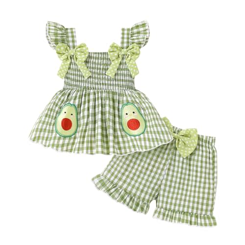 YOUNGER TREE Toddler Girl Clothes Baby Girls Ruffle Sleeveless Bowknot Dress Tops Shorts Set Cute Summer Kids Outfits