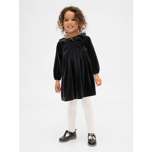 Baby & Toddler Velour Ruffle Collar Dress