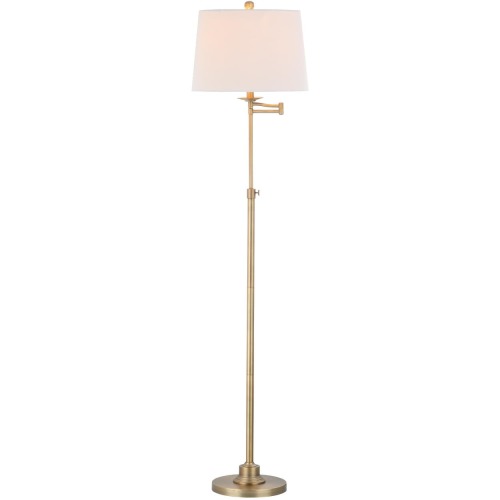 SAFAVIEH Lighting 64-inch Nadia Adjustable Gold Floor Lamp - 15"x15"x53-64.25"