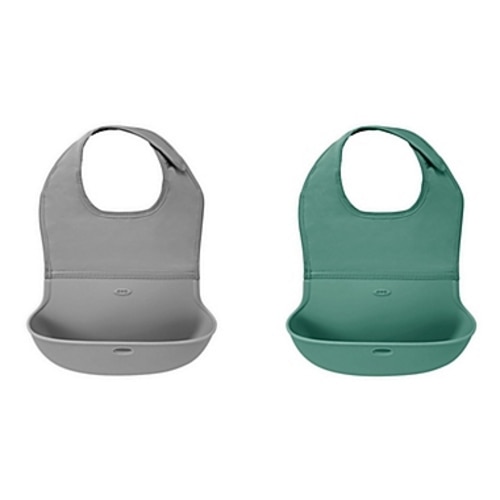 OXO Tot® 2-Pack Roll Up Bibs in  - Sage/grey