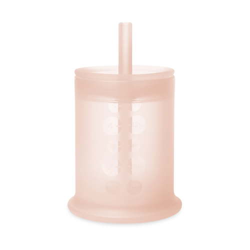 Olababy 100% Silicone Training Cup with Lid + Straw for Baby and Toddler (Coral)