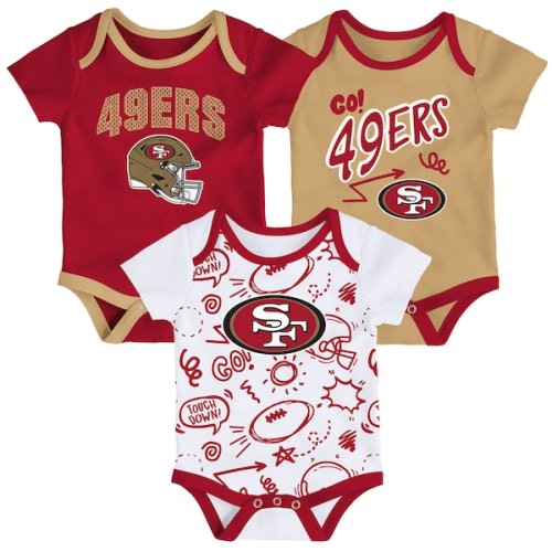 Infant Outerstuff San Francisco 49ers All Day Play Three-Piece Bodysuit Set