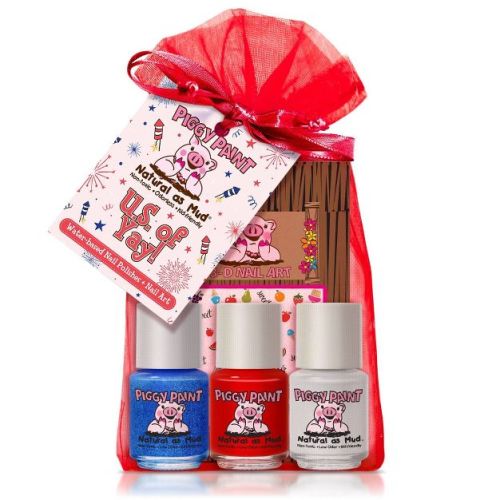 Piggy Paint Nail Polish Set - U.S of YAY! - 3pk/0.25 fl oz each + 1 Nail Art