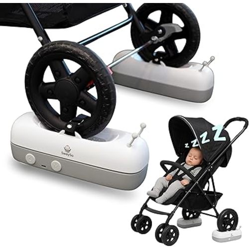 Automatic Stroller Rocker Attachment – Infant Soother for Babies 0-12 Months – Rechargeable, Remote Control, Two Soothing Modes – Single-Wheel Lightweight Strollers Only