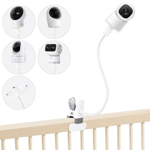 JAMYOK Baby Monitor Mount Holder Compatible with eufy Security Indoor Cam E30/C210/C220/E21/E20/E220/S350, Spaceview E110, Spaceview Pro E210, Spaceview S, T8417 /T8360, 16" Flexible Clip Mount