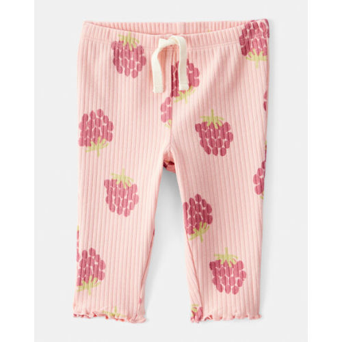 Baby Girl Raspberry Print Cotton Pull-On Pants - Pink | Carter's