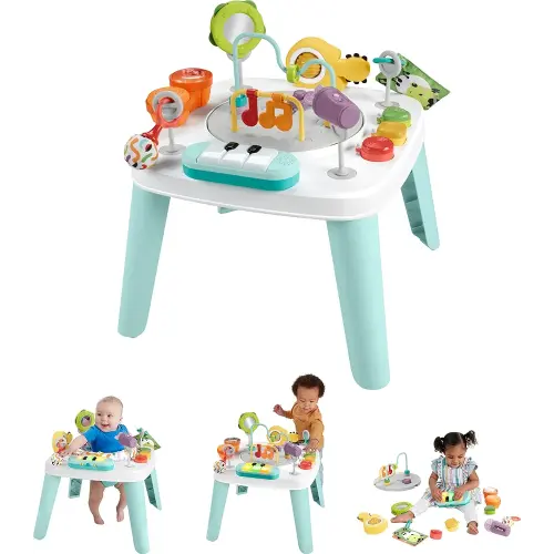 ​Fisher-Price Baby to Toddler Toy 3-in-1 Hit Wonder Activity Center & Play Table with Music Lights & Developmental Activities