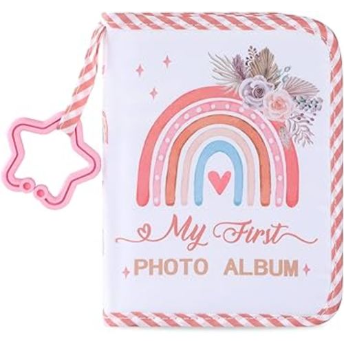 Baby's My First Family Album Soft Photo Cloth Book Boho Rainbow My First Book of Photos Baby Memory Album Gift Holds 4x6 Pictures for Babies Newborn Toddler & Kids Baby Shower