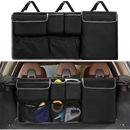 XHRING Car Trunk Organizer Storage Backseat Hanging Organizer Bag for GMC Terrain Yukon Acadia Denali Crew Cab Elevation Double AT4 SLE SLT Limited XL SUV Accessories 2000-2025 2026