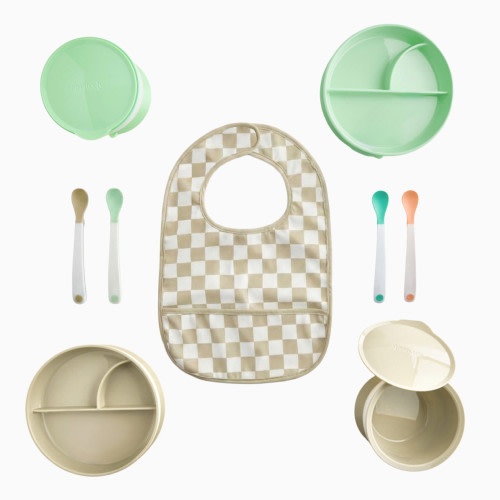 Sprucely Solid Feeding Starter Set (9-Piece) - Green Multi