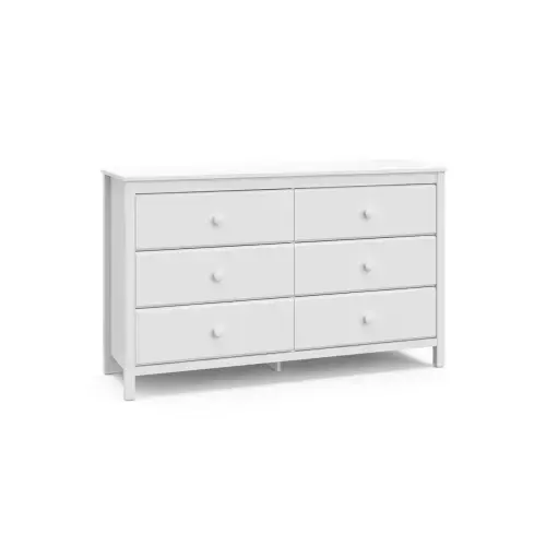 Storkcraft Alpine 6 Drawer Double Dresser - White