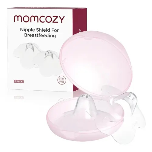 Momcozy Nipple Shield, Floral Contact Nipple Shield for Breastfeeding Moms with Flat or Inverted Nipples, Made Without BPA/BPS, 24mm, 1 Pair