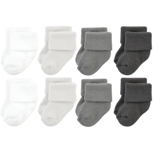 Hudson Baby Baby 8-pack Cotton Rich Newborn and Terry Socks