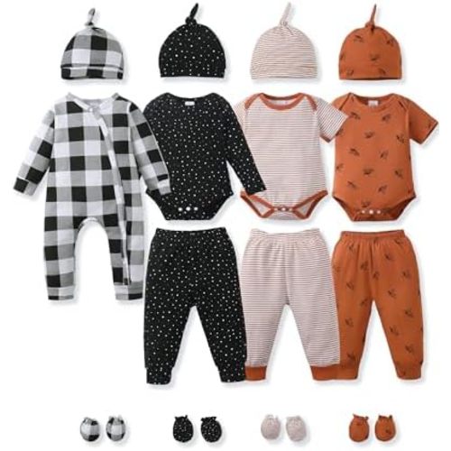 NZRVAWS Preemie Newborn Baby Boy Clothes Infant Clothing Romper Pant Outfits Set Layette Essentials 19 Pieces 0 3 6 12 Months