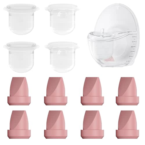 12PC M6 Breast Pump Replacement Accessories, Including 8pcs Duckbill Valve and 4pcs Diaphragms for Momcozy Mobile Style | M6, Replace for Momcozy Pump Parts, Not Original Parts, 12PC Red