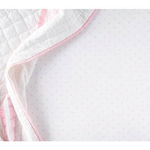 Chamois Pin Dot Girl Crib Sheets | Pottery Barn Kids